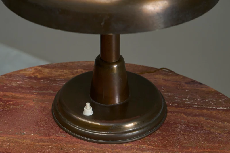 Vintage Mid-Century Italian Table Lamp in Patinated Brass 1950s