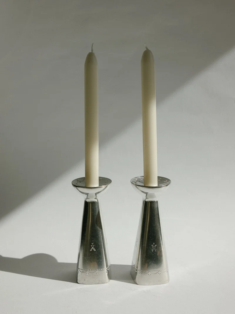 Charming Pair of Pewter Candlesticks by Brødrene Mylius - Norway c. 1960s