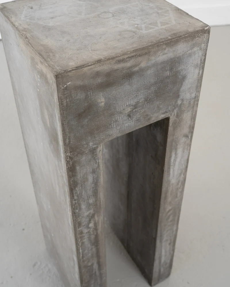 Sculptural Composite Simulated Zinc Plinth