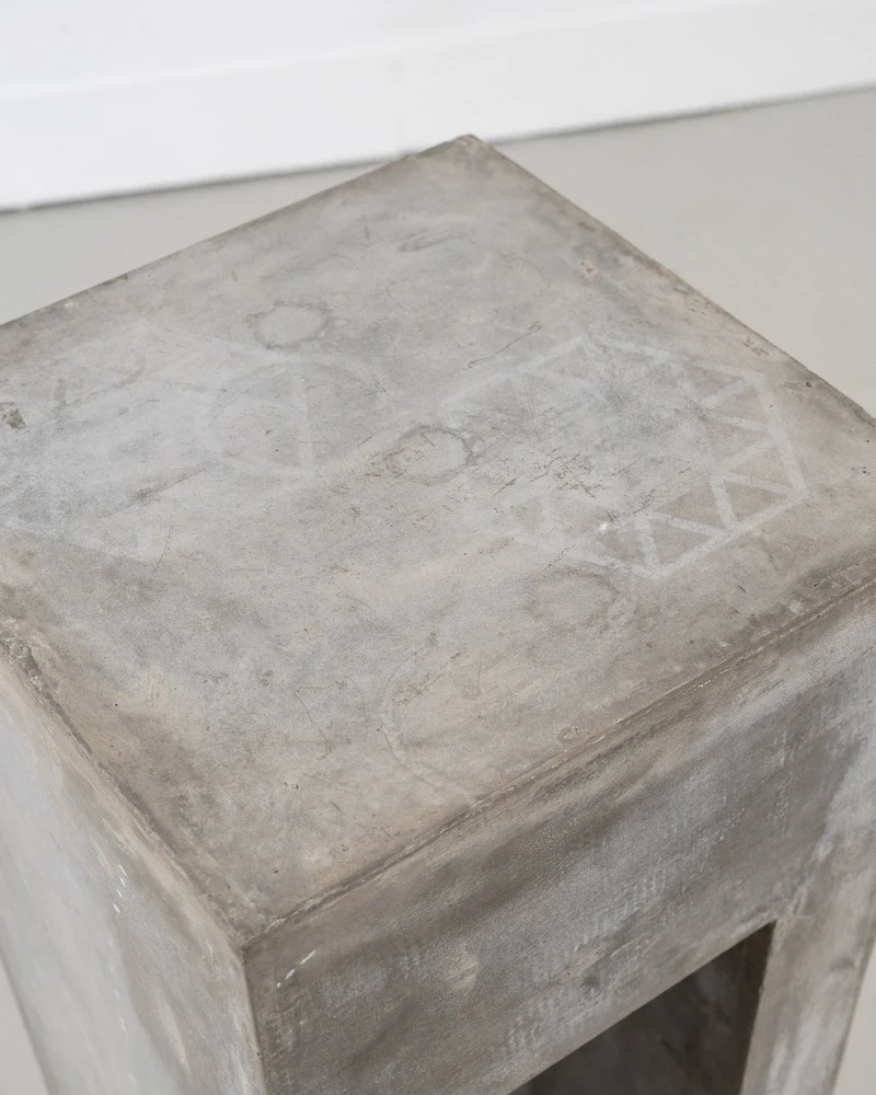 Sculptural Composite Simulated Zinc Plinth