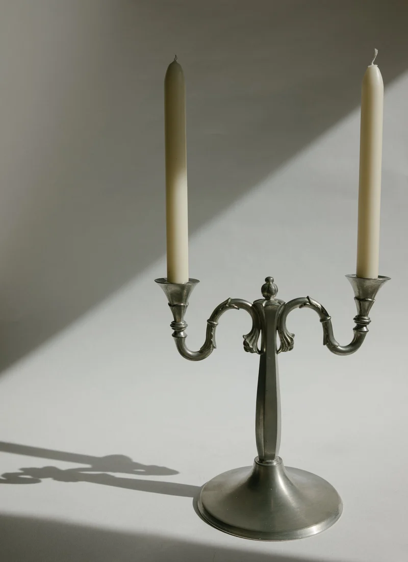 Pair of Harald Linder for Svenskt Tenn Swedish Grace Pewter Candelabra - 1930