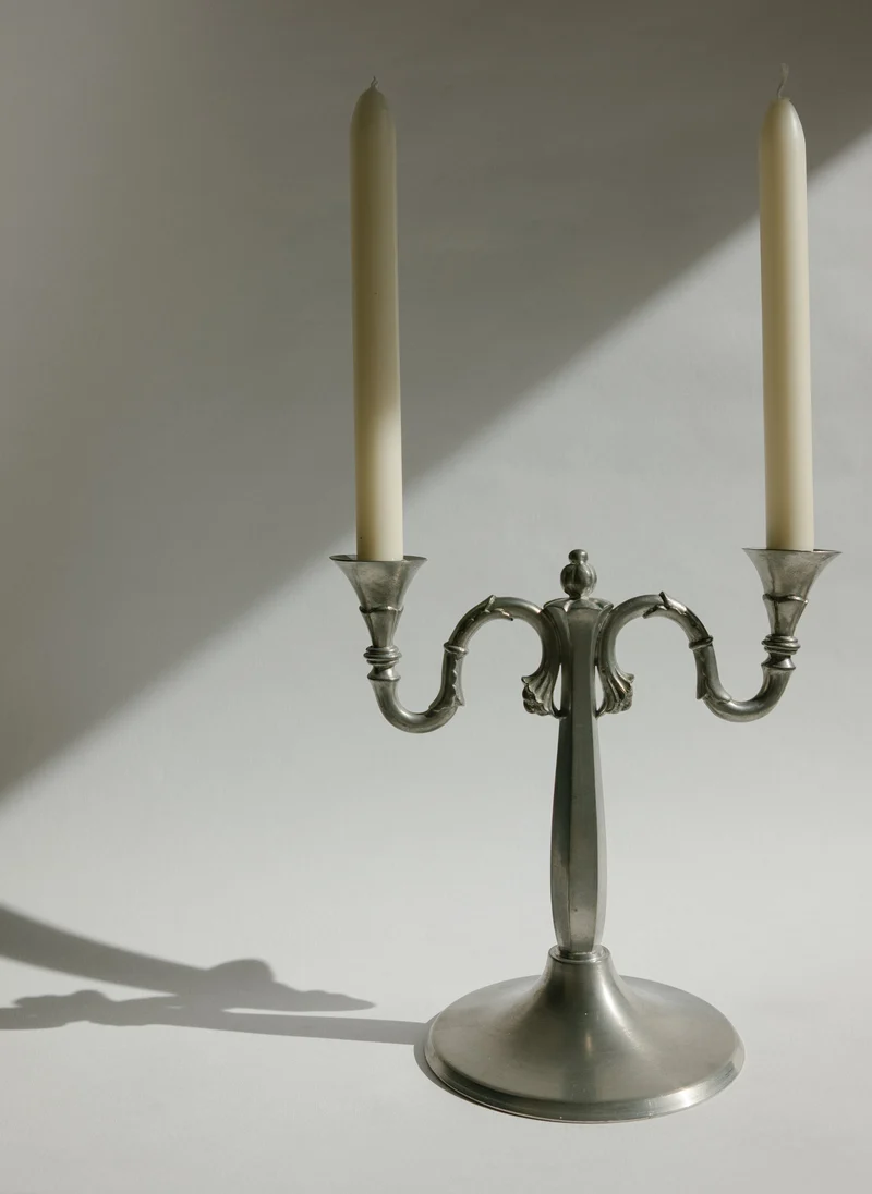 Pair of Harald Linder for Svenskt Tenn Swedish Grace Pewter Candelabra - 1930