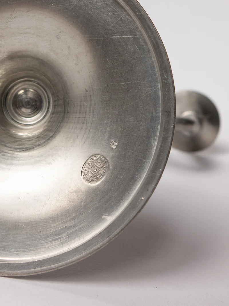 Pair of Harald Linder for Svenskt Tenn Swedish Grace Pewter Candelabra - 1930
