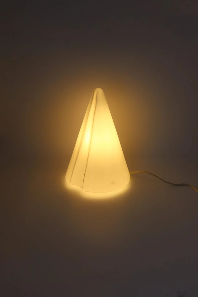 Mid-Century Vintage ‘Teepee’ Glass Table Lamp by SCE – France, 1980s