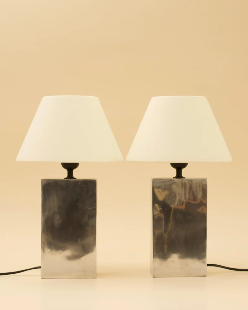 Vintage LAZSLO Pair of Fabric Table Lamps