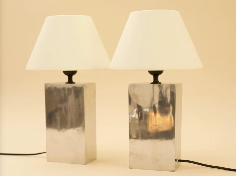 Vintage LAZSLO Pair of Fabric Table Lamps