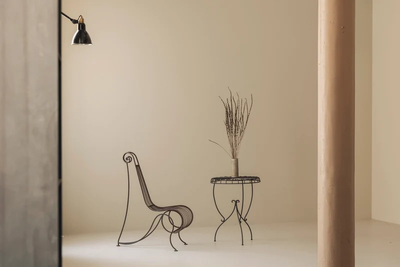 Wrought Iron Side Table attributed André Dubreuil, France 1986