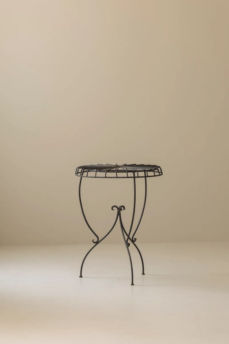 Wrought Iron Side Table attributed André Dubreuil, France 1986