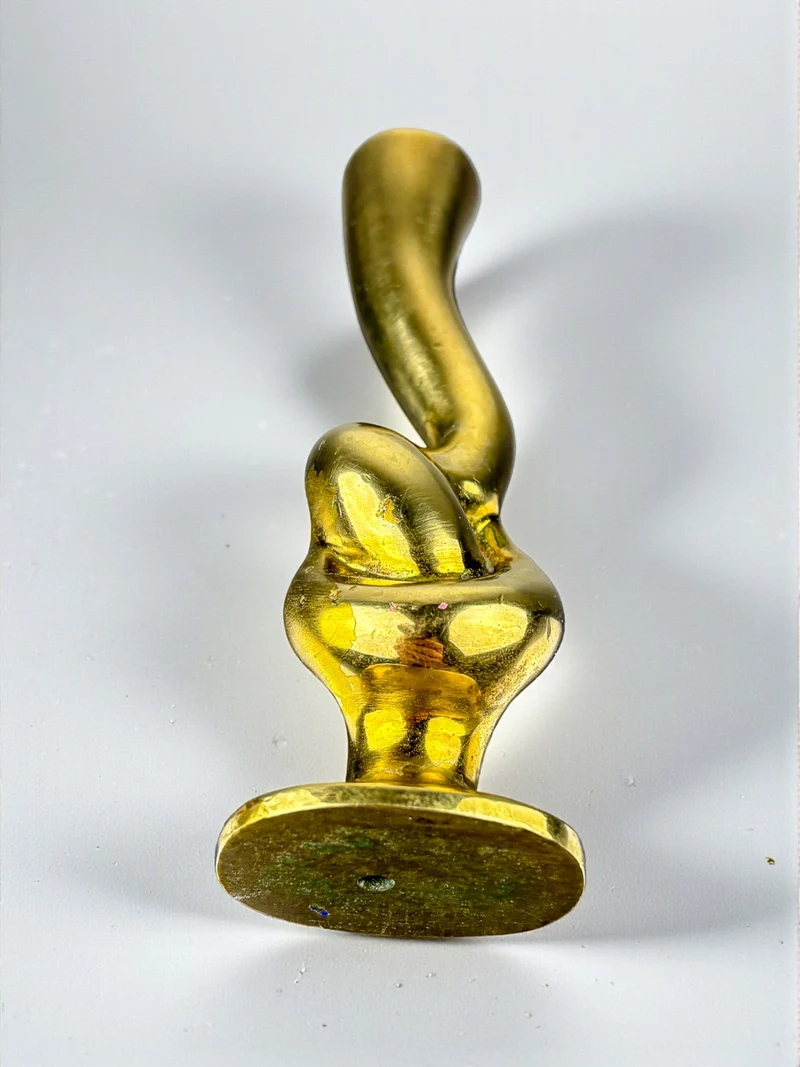 Italian Brutalist Knot Candlestick in Bronze, Circa 1970