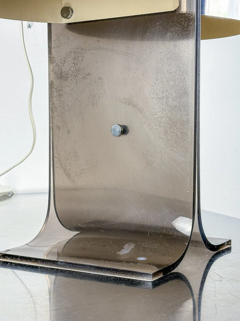 Vintage Lucite and Chrome Table Lamp Attributed to Gianfranco Fini & Fabrizio Cocchi, Italy 1970s