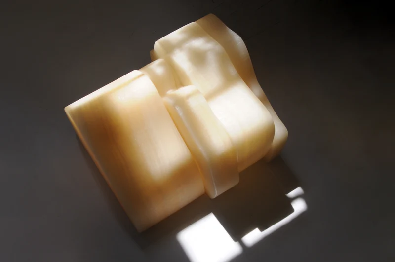 White Moth Nightstand Set in White Onyx Marble
