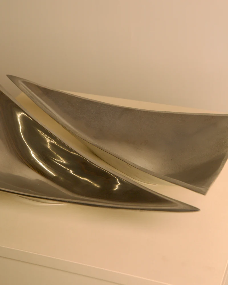 Pair of Italian "Triangle" Aluminium Catch-alls, 1980s