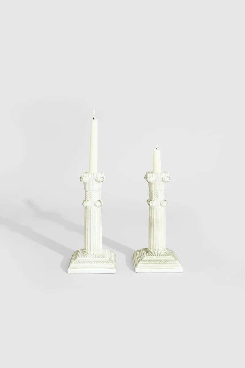 Neoclassical Ceramic Candleholders