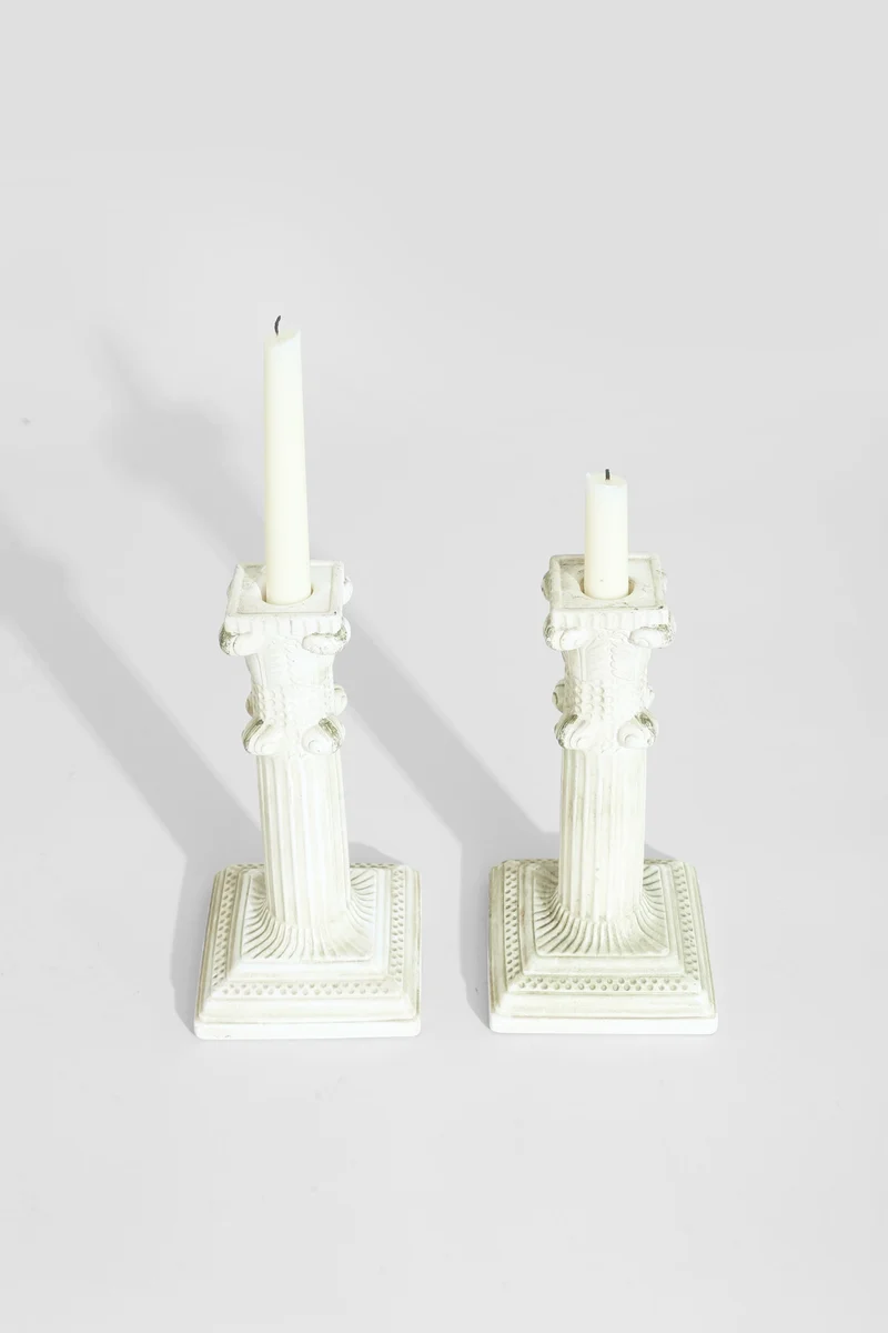 Neoclassical Ceramic Candleholders