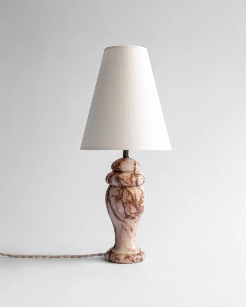 Vintage Art Deco Alabaster Table Lamp, 1930s, Denmark