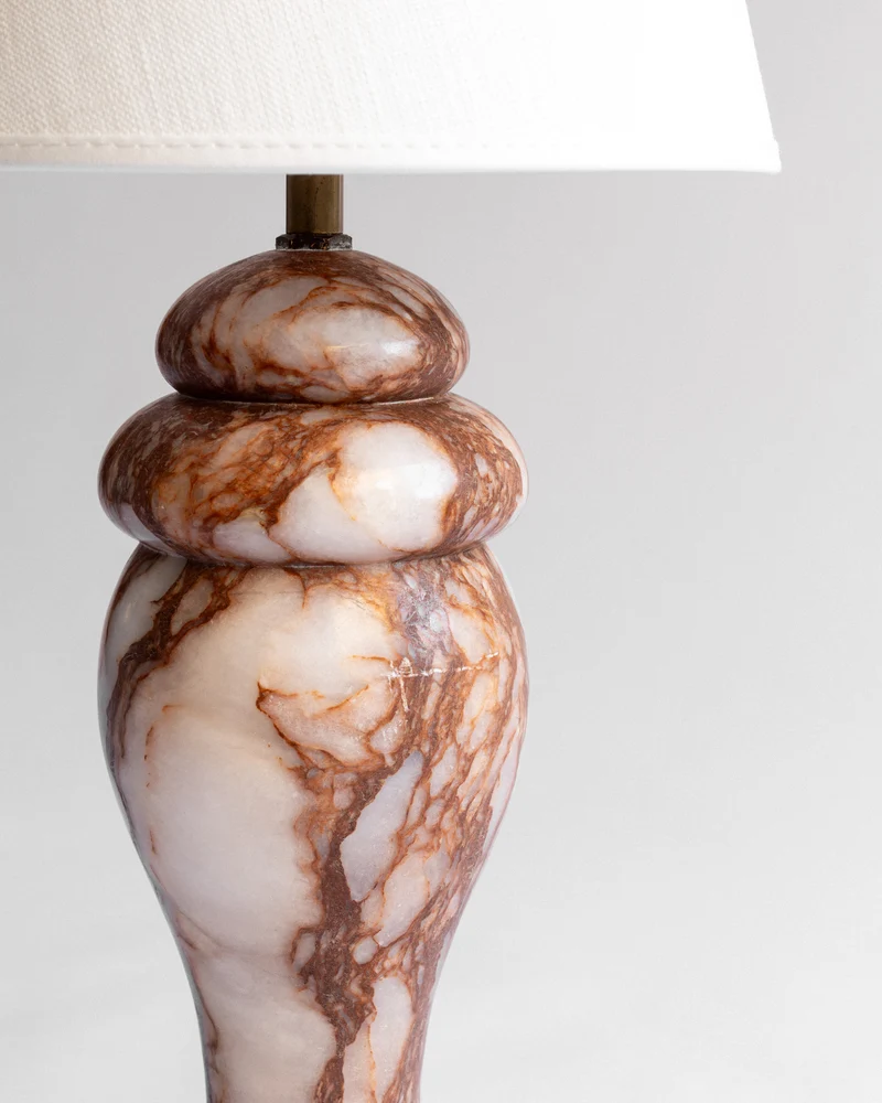 Vintage Art Deco Alabaster Table Lamp, 1930s, Denmark
