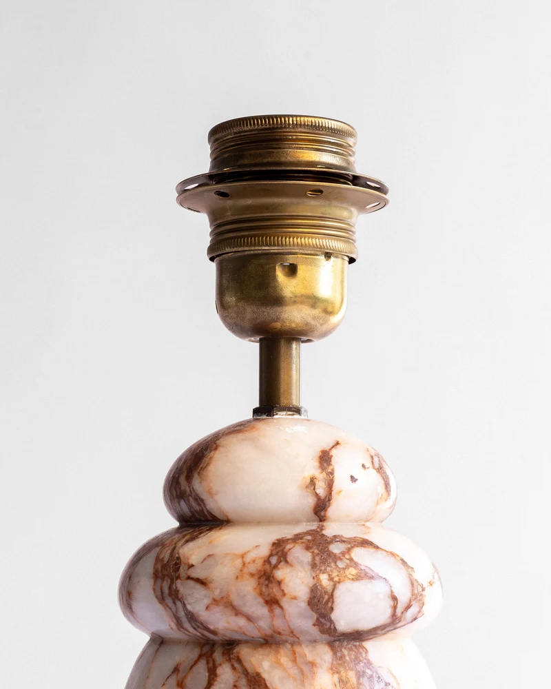 Vintage Art Deco Alabaster Table Lamp, 1930s, Denmark