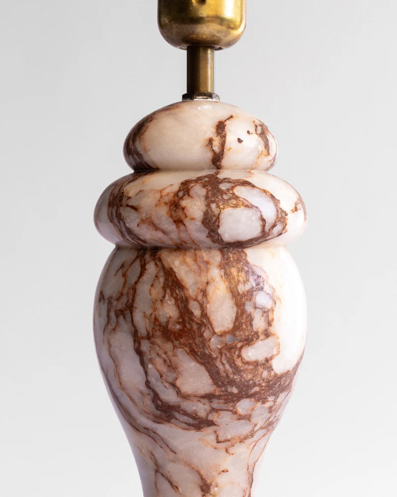 Vintage Art Deco Alabaster Table Lamp, 1930s, Denmark