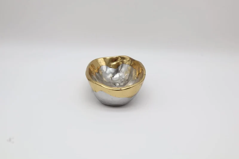 Brutalist Aluminum & Brass Vide-Poche by David Marshall (Spain, 1970s/1980s)