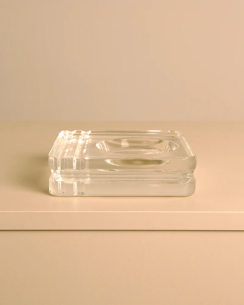 Italian Square Lucite Catchall Dish, 1970s