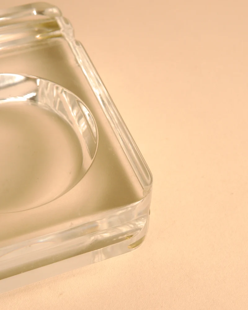 Italian Square Lucite Catchall Dish, 1970s