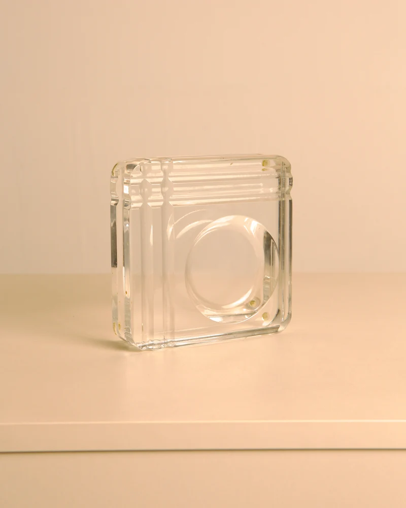 Italian Square Lucite Catchall Dish, 1970s