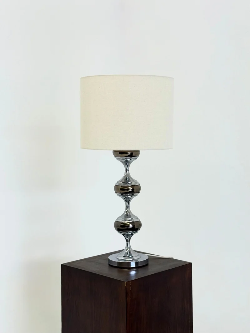 Vintage Space Age Table Lamp with Chrome Sculptural Base, 1960s
