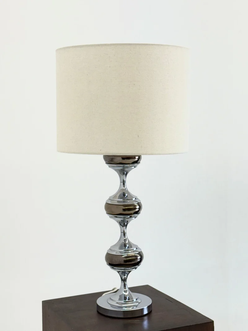 Vintage Space Age Table Lamp with Chrome Sculptural Base, 1960s