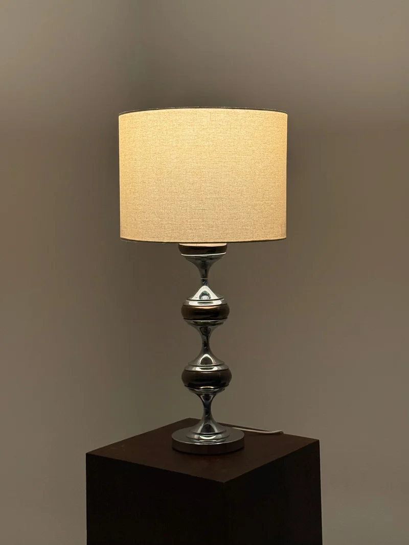 Vintage Space Age Table Lamp with Chrome Sculptural Base, 1960s