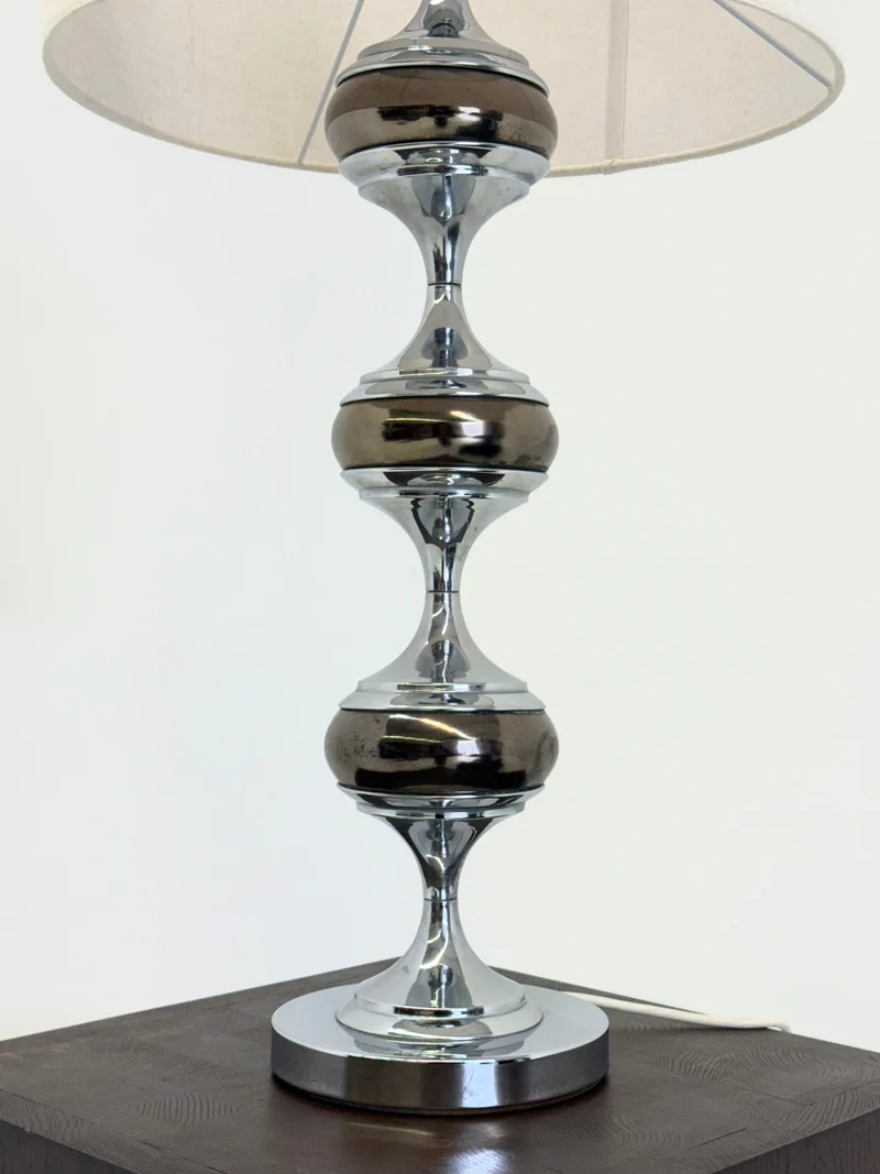 Vintage Space Age Table Lamp with Chrome Sculptural Base, 1960s