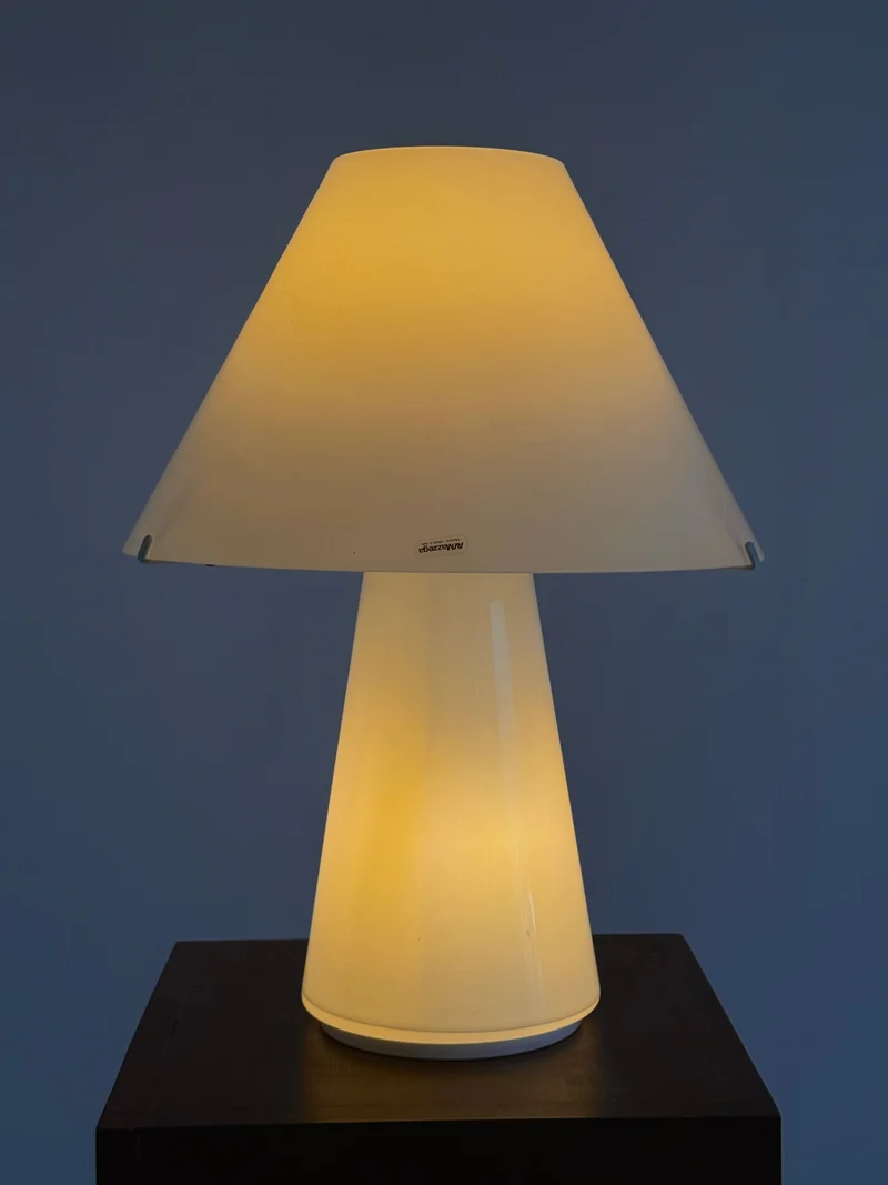 Vintage Mid-Century Italian Mushroom Murano Glass Table Lamp by Carlo Nason for AV Mazzega Large, 1970s