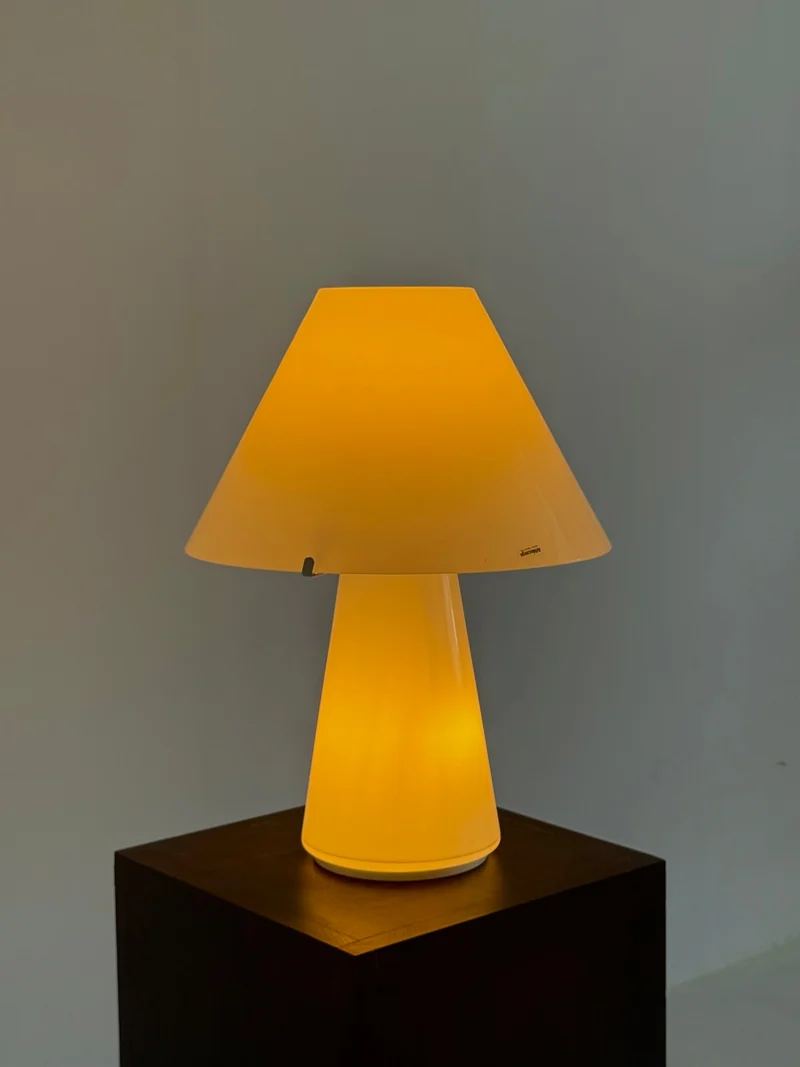 Vintage Mid-Century Italian Mushroom Murano Glass Table Lamp by Carlo Nason for AV Mazzega Large, 1970s