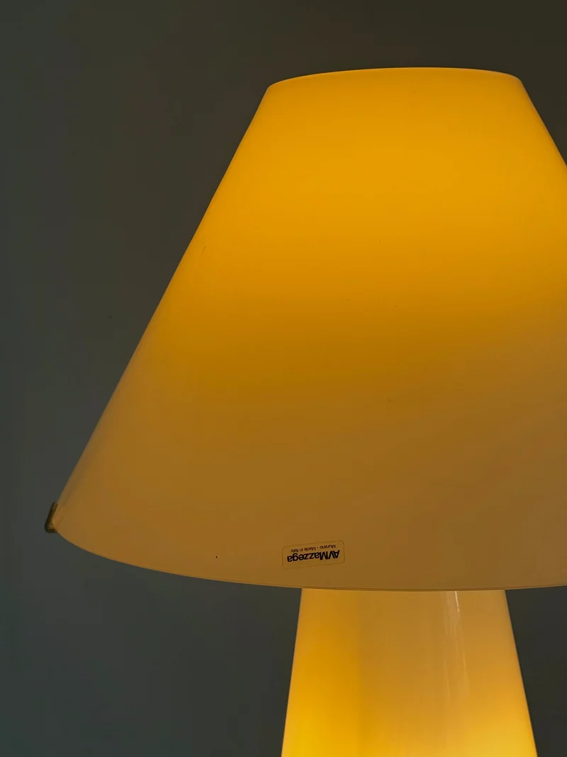 Vintage Mid-Century Italian Mushroom Murano Glass Table Lamp by Carlo Nason for AV Mazzega Large, 1970s