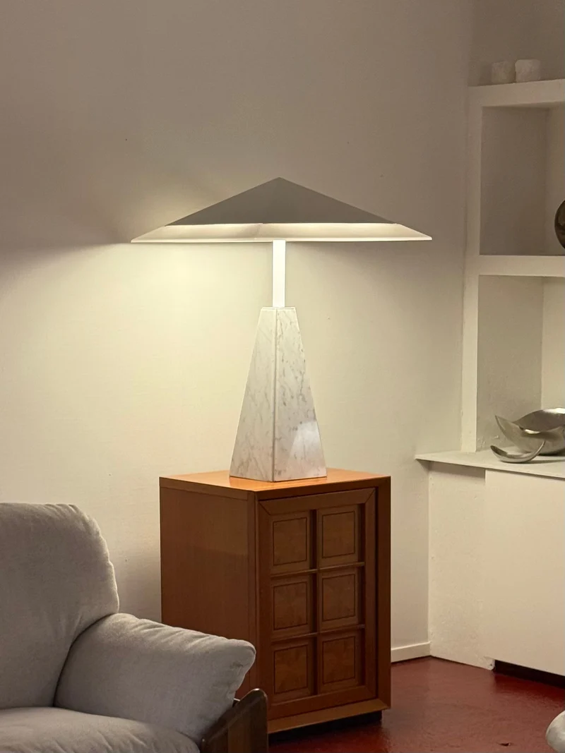Vintage Abat Jour Marble Table Lamp by Cini Boeri for Arteluce, 1970s
