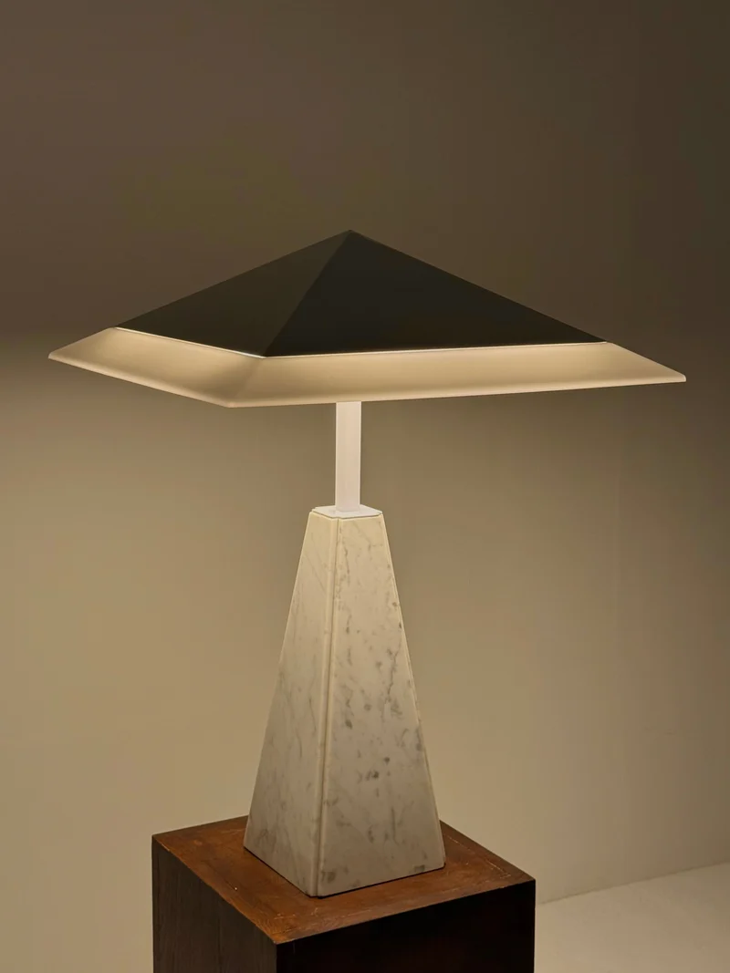 Vintage Abat Jour Marble Table Lamp by Cini Boeri for Arteluce, 1970s