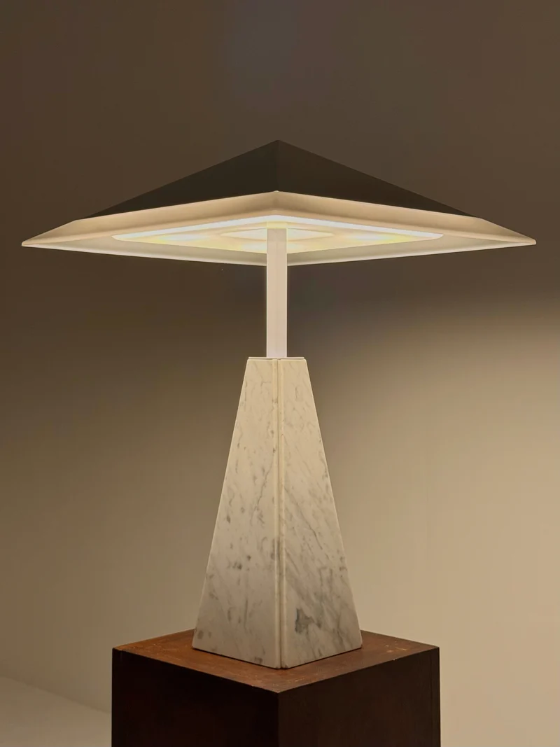 Vintage Abat Jour Marble Table Lamp by Cini Boeri for Arteluce, 1970s