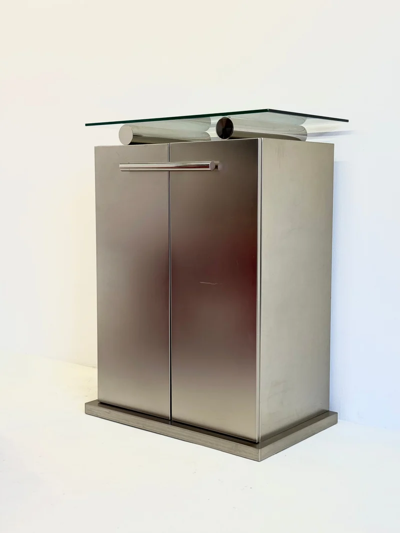 Postmodern Aluminum Bar Cabinet from Belgochrom