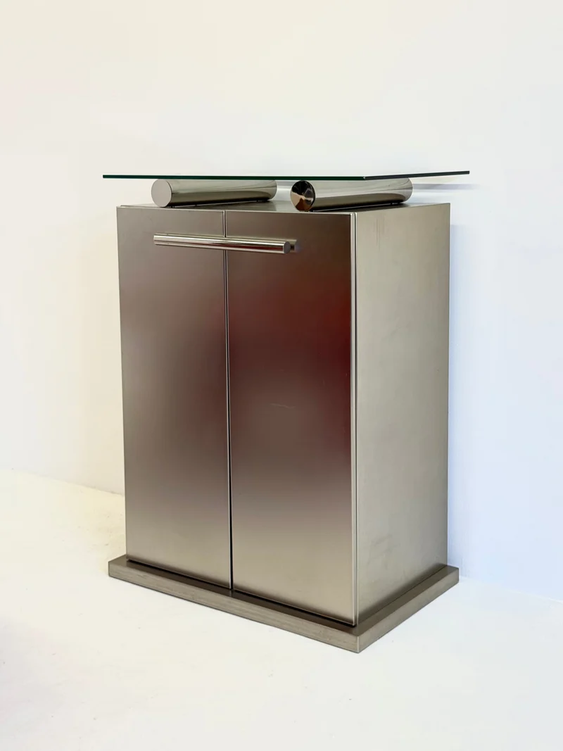 Postmodern Aluminum Bar Cabinet from Belgochrom