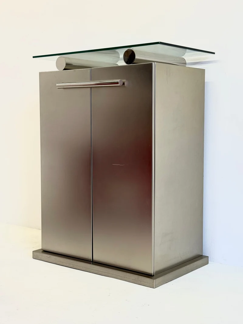 Postmodern Aluminum Bar Cabinet from Belgochrom