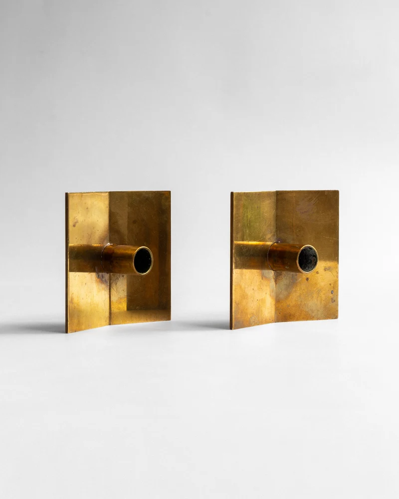 Mid-Century Brass Candleholders by Pierre Forsell, Sweden, 1960s