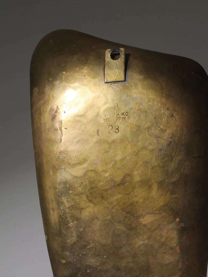 L.F. Funk Hand Hammered Brass Wall Candle Sconce, Neuruppin, Germany