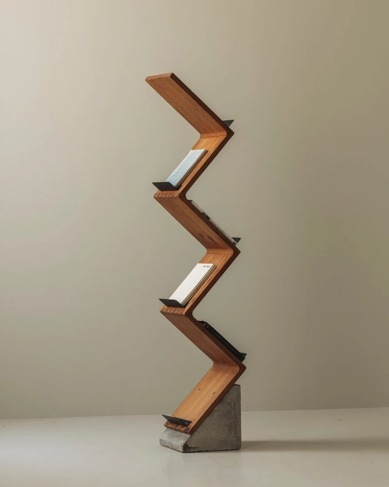 Sculptural Magazine Shelf, 1980s