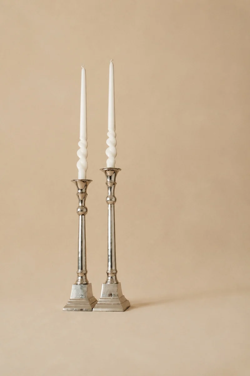 Set of 2 Art Deco Candle Holders