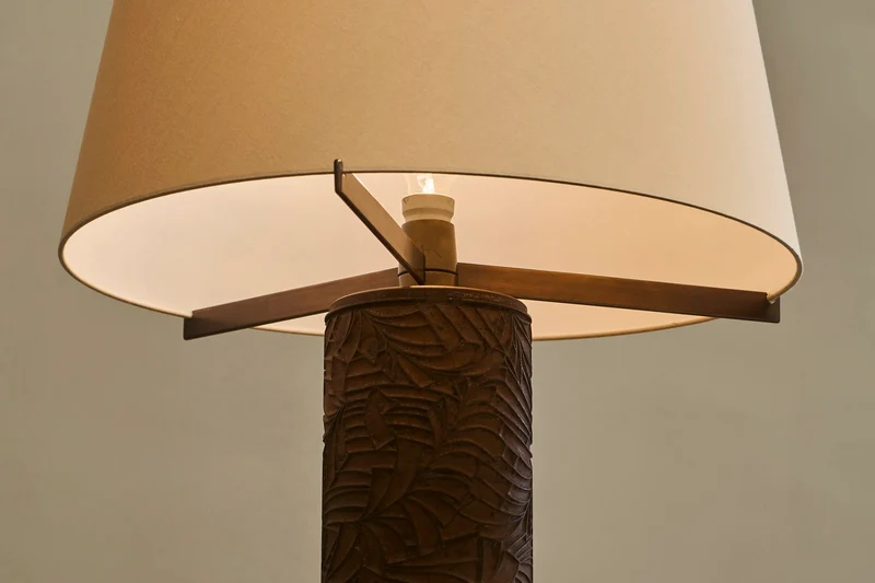 Vintage Antoine Callebaut Monumental Table Lamp in Patinated Bronze Belgium 1970s