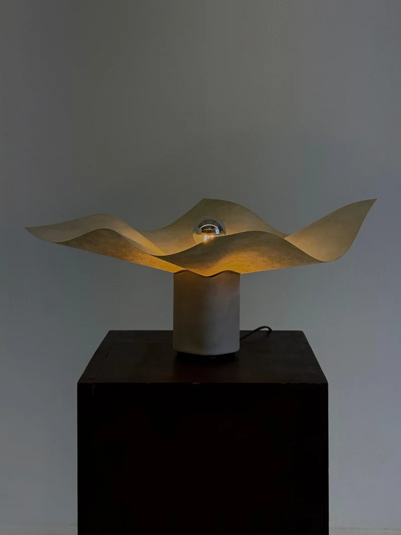 Vintage Area Ceramic Table Lamp by Mario Bellini for Artemide, 1970s