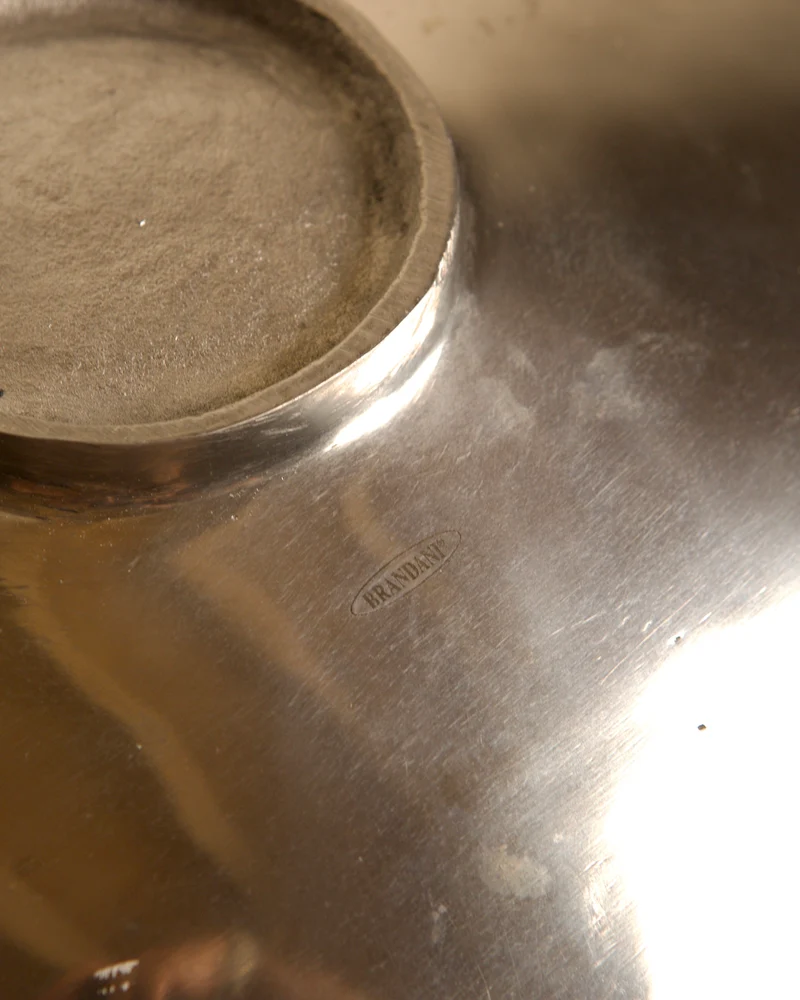 "Galassia" Aluminum Dish, Orange Center, Brandani, Italy, 1980s