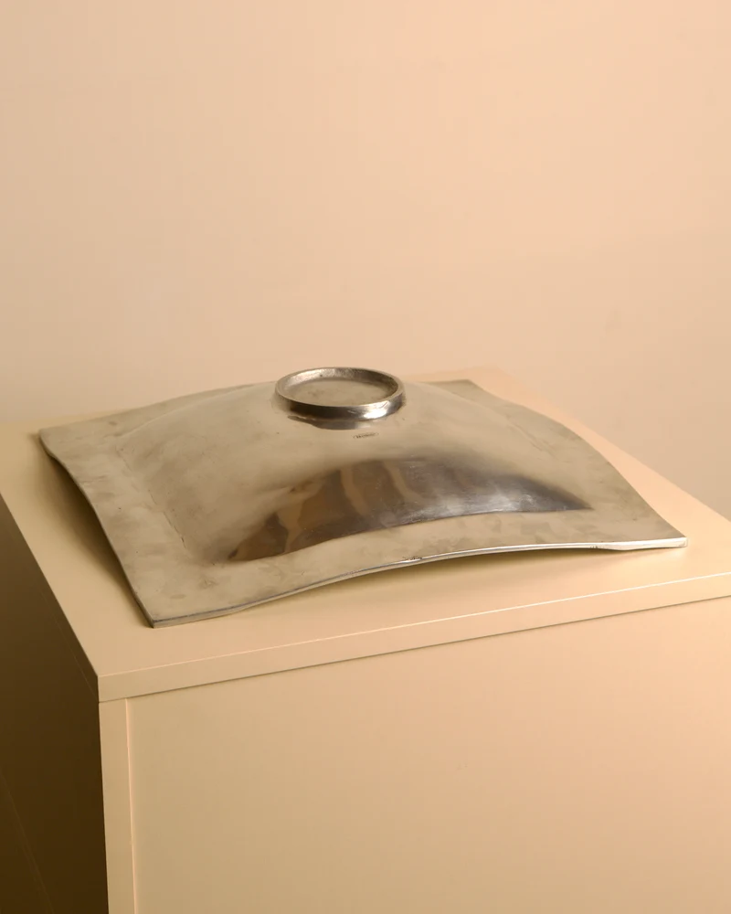 "Galassia" Aluminum Dish, Orange Center, Brandani, Italy, 1980s