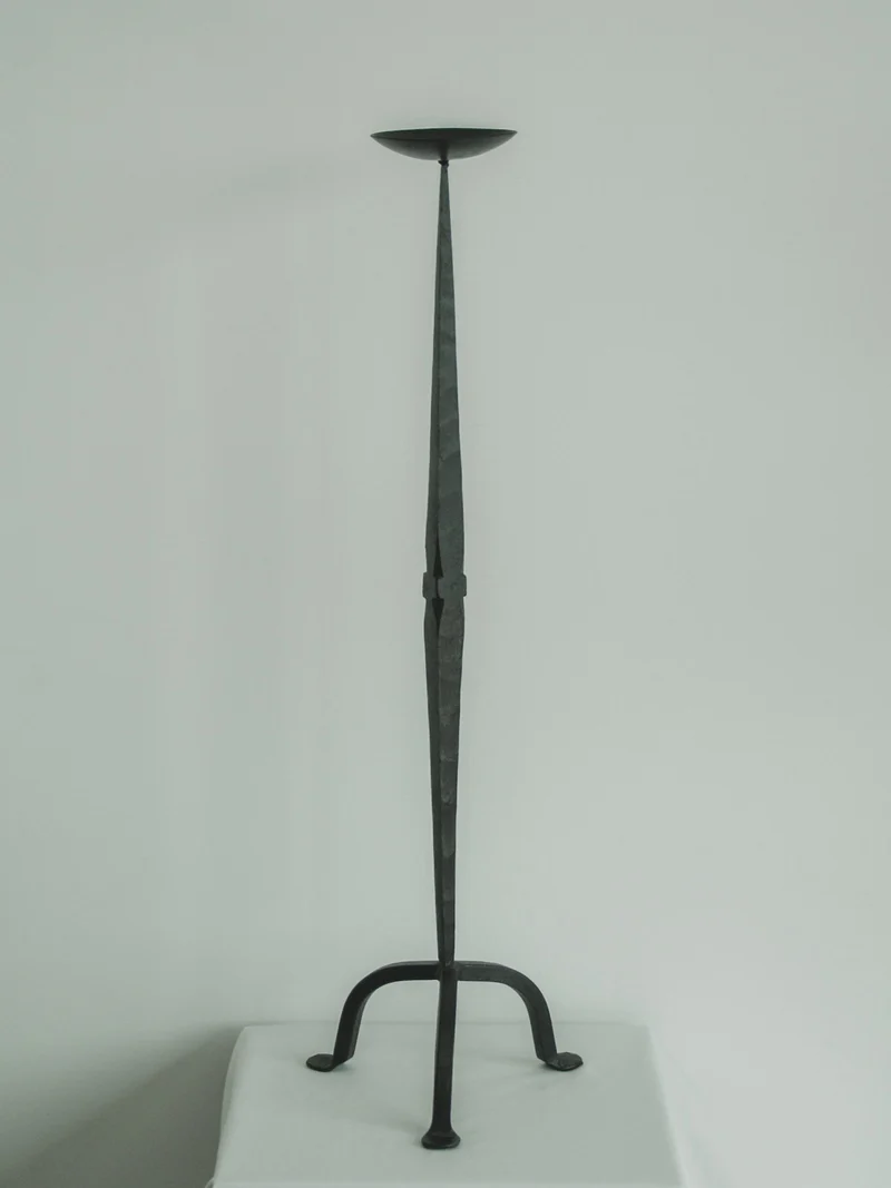 Brutalist Tall Metal Candleholder