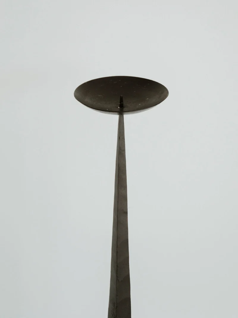 Brutalist Tall Metal Candleholder