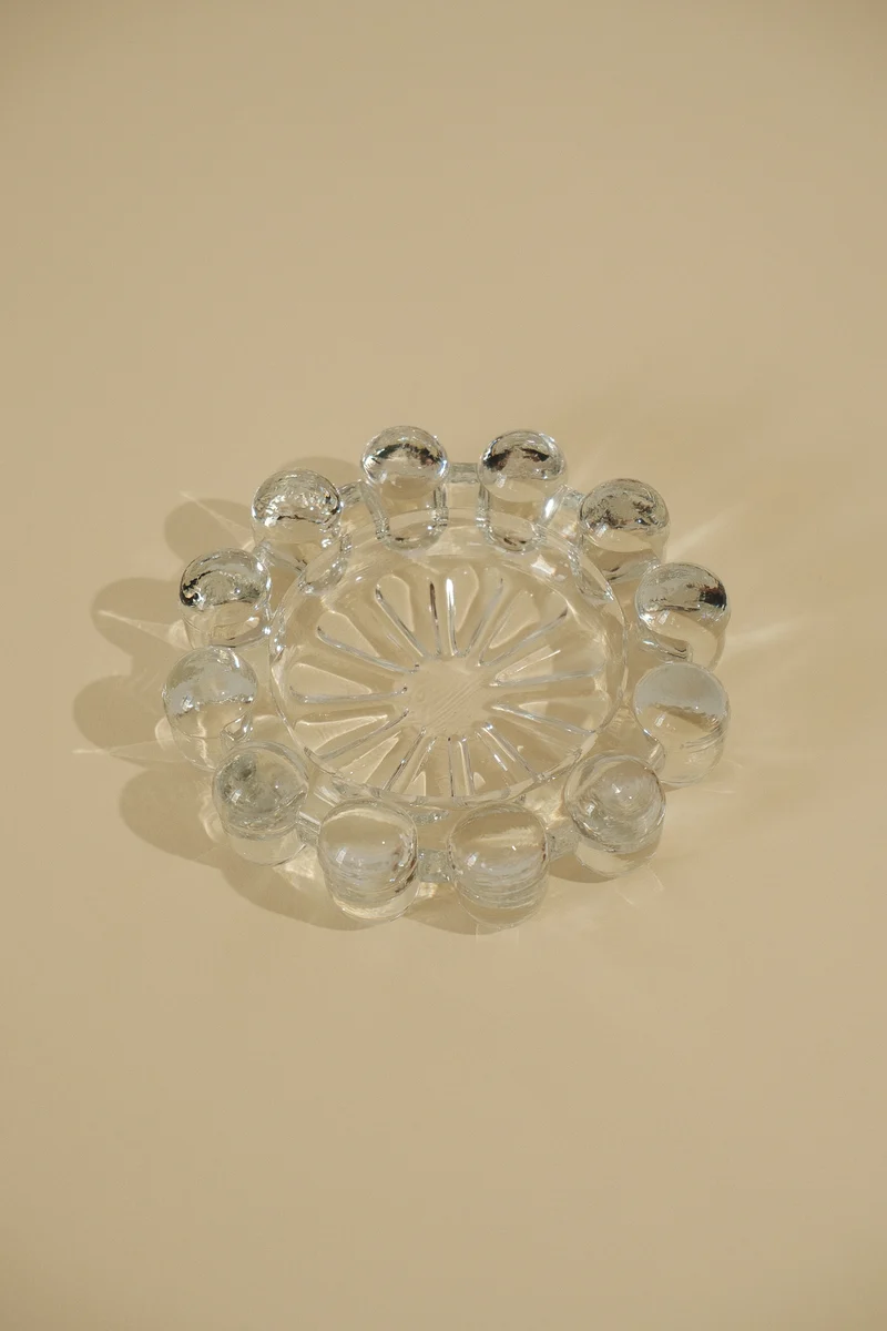 Heavy Clear Glass Candleholder